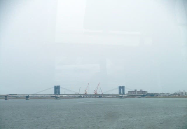 阿波白鹭大桥：阿波白鹭大桥：东环状大桥建设阶段影像。