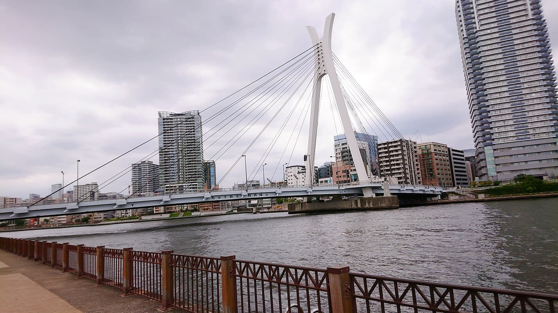 中央大桥：中央大桥：Wikimedia Commons 文件「中央大橋(2021-08-29).jpg」中的桥梁实景。