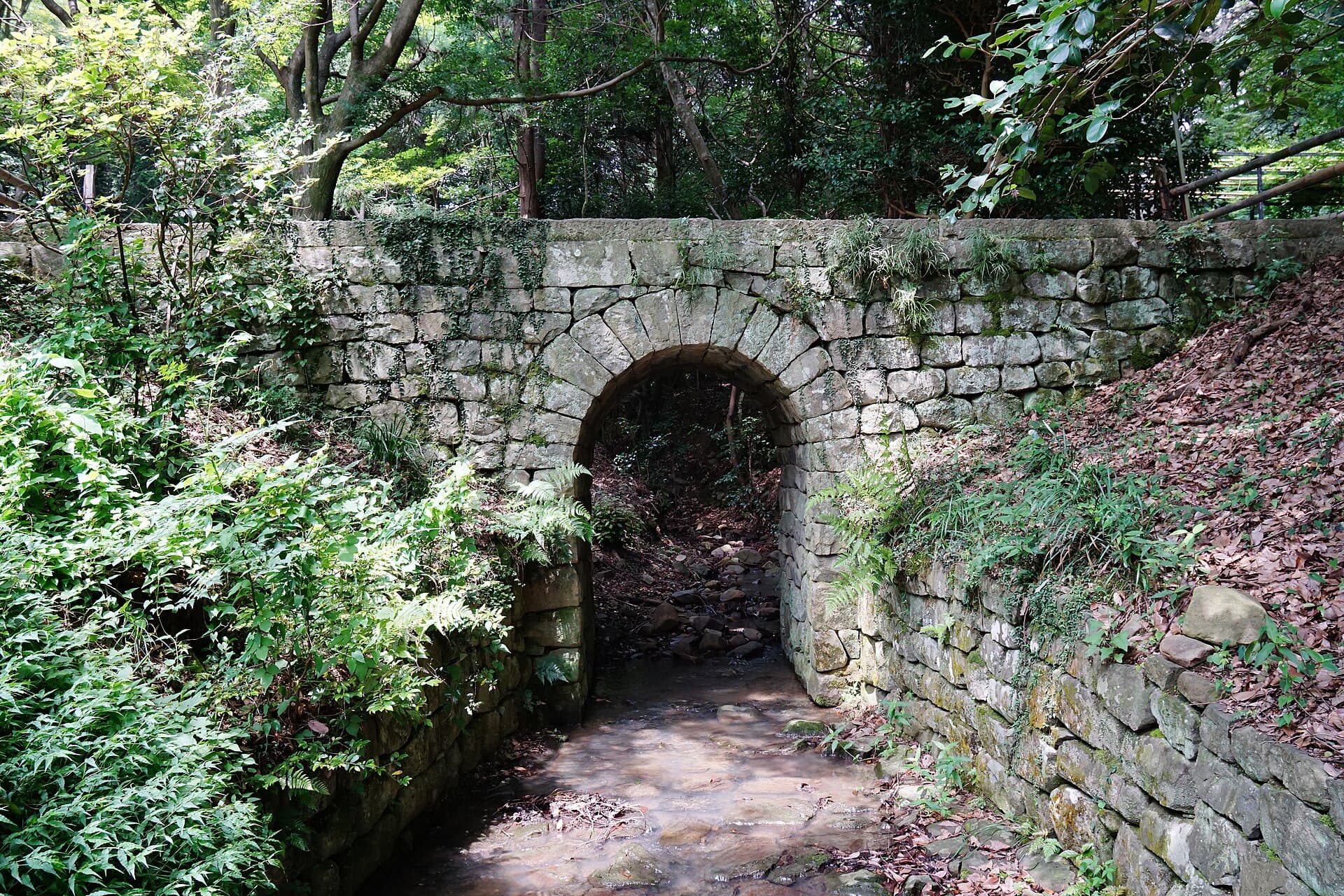 德意志桥：德意志桥：Wikimedia Commons 文件「140712 Oasahiko-jinja Naruto Tokushima pref Japan08s3.jpg」中的桥梁实景。