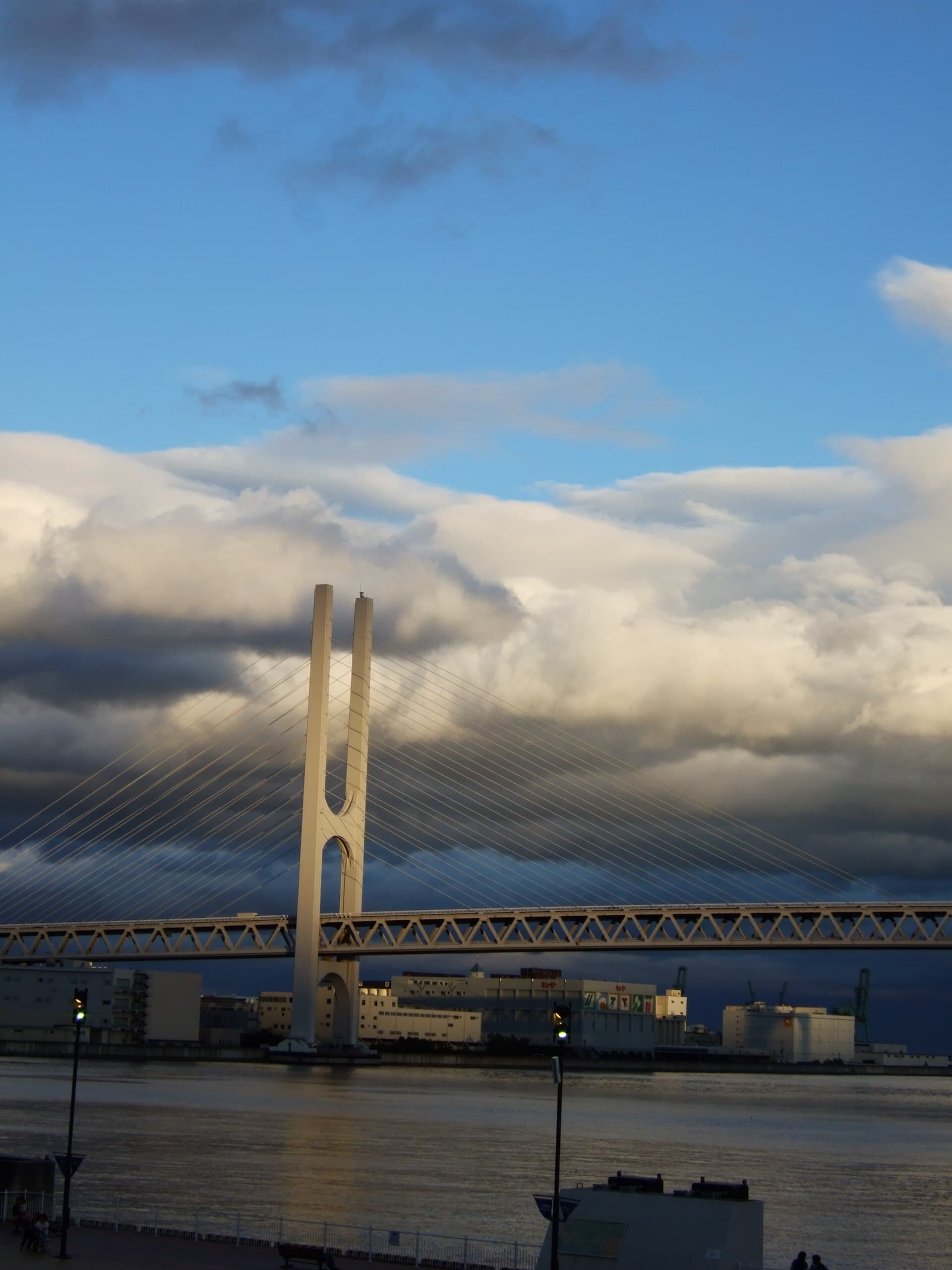 东神户大桥：东神户大桥：Wikimedia Commons 文件「E-kobebridge2942.JPG」中的桥梁实景。