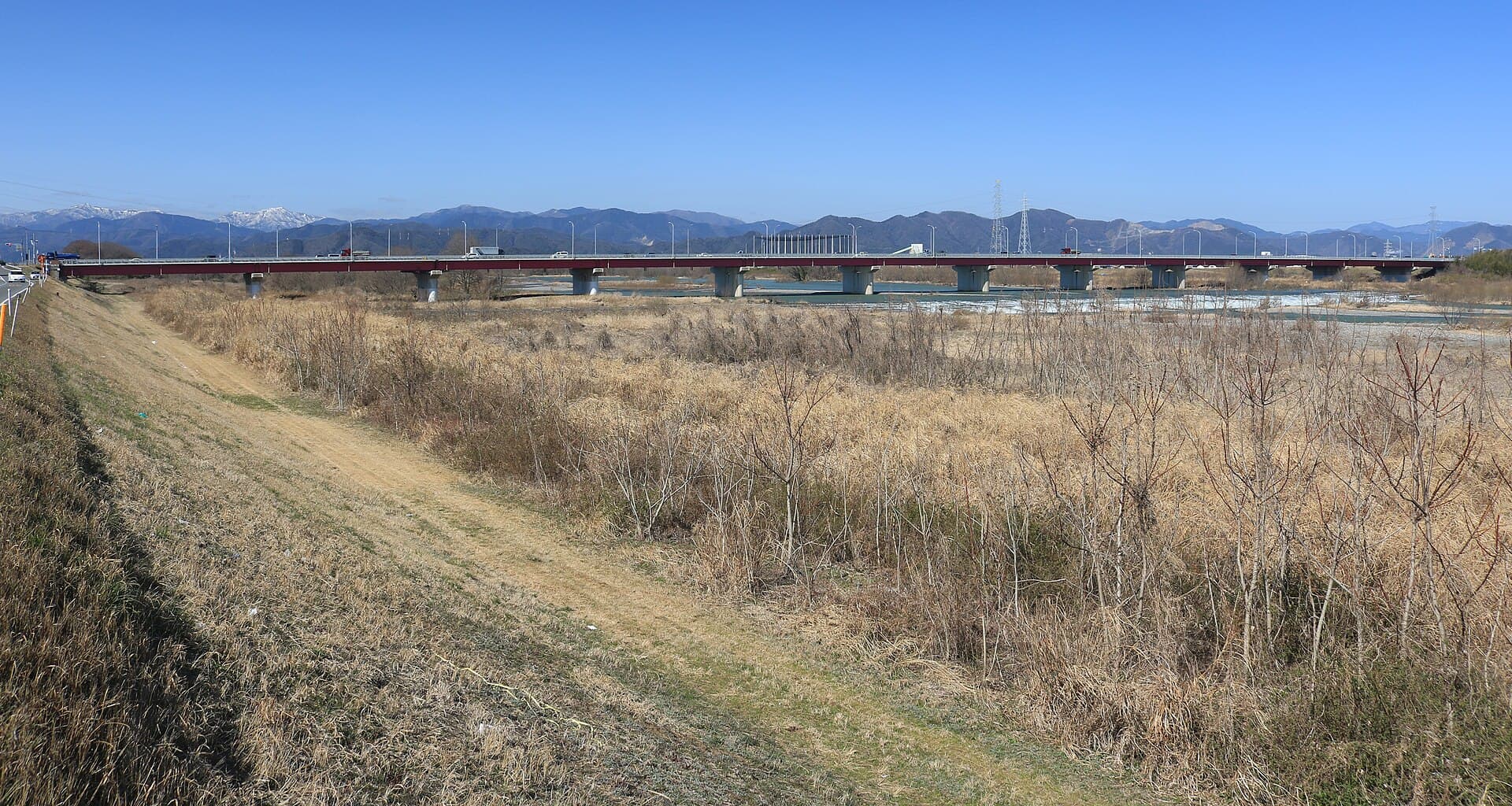 平野庄桥：平野庄桥：Wikimedia Commons 文件「Hiranosho Bridge s2.jpg」中的桥梁实景。