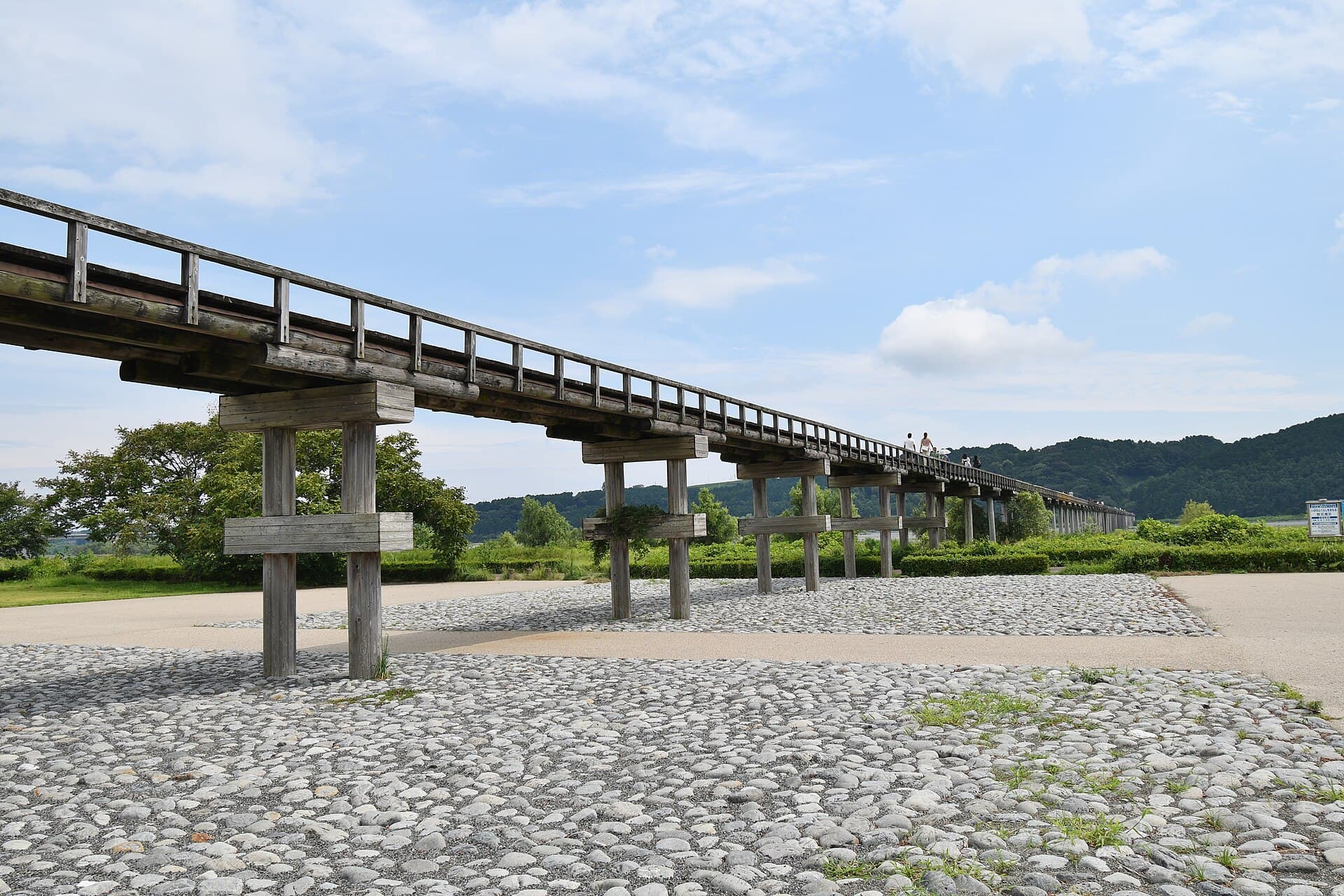 蓬莱桥：蓬莱桥：Wikimedia Commons 文件「Horai Bridge (Shimada)-4.jpg」中的桥梁实景。