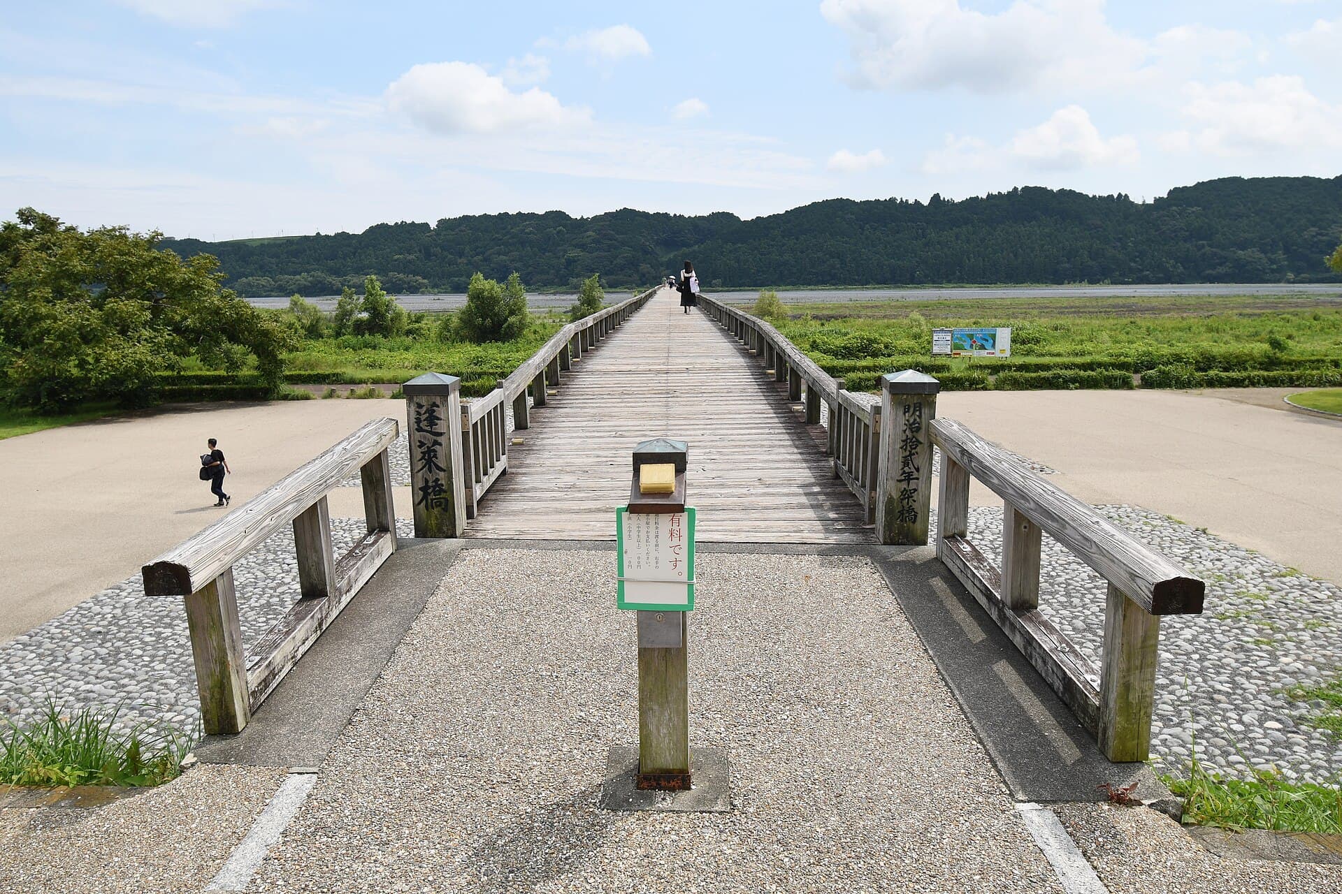 蓬莱桥：蓬莱桥：Wikimedia Commons 文件「Horai Bridge (Shimada)-5.jpg」中的桥梁实景。