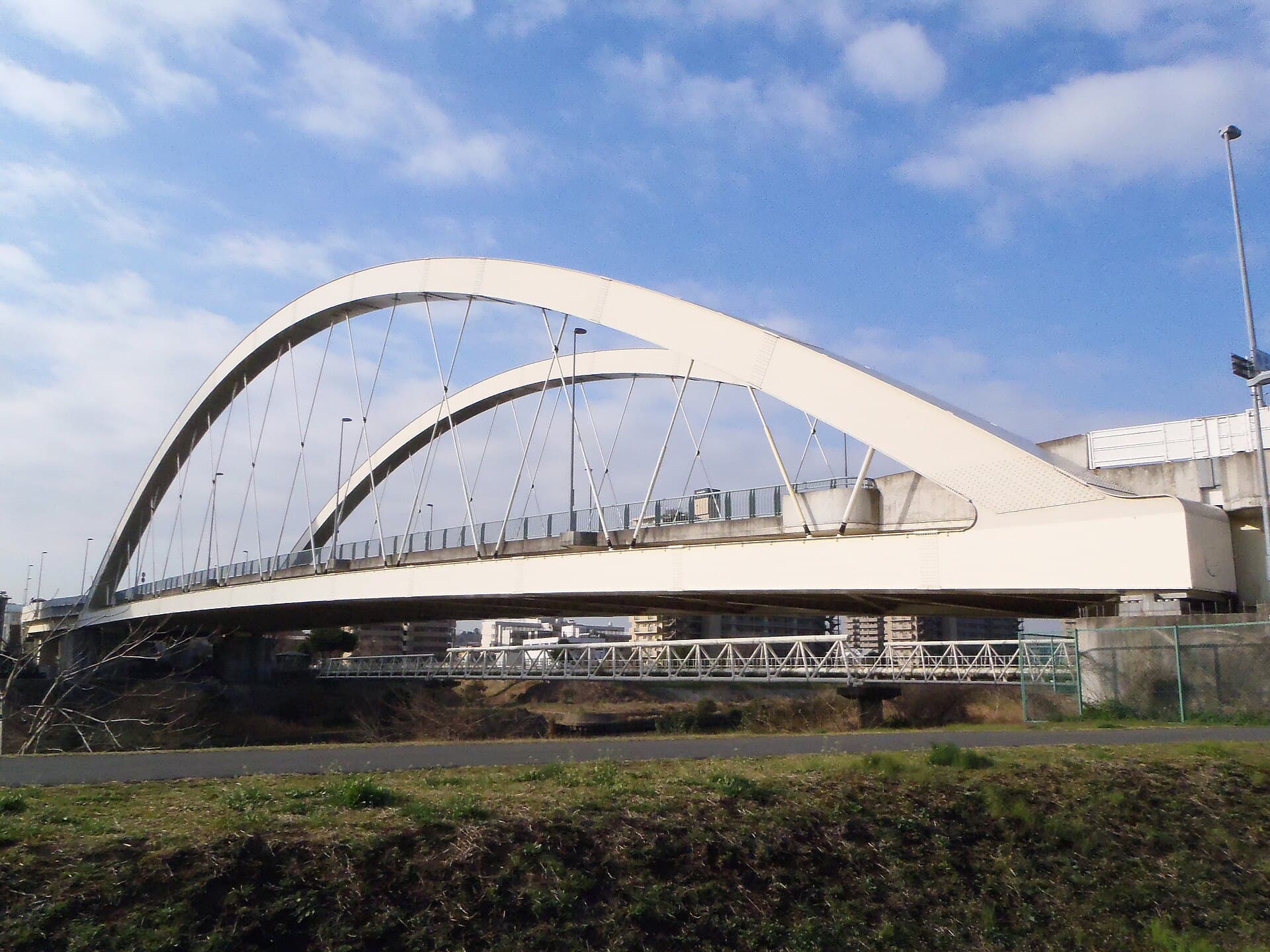 鴨池大桥：鴨池大桥：Wikimedia Commons 文件「Kamoike oohashi5.JPG」中的桥梁实景。