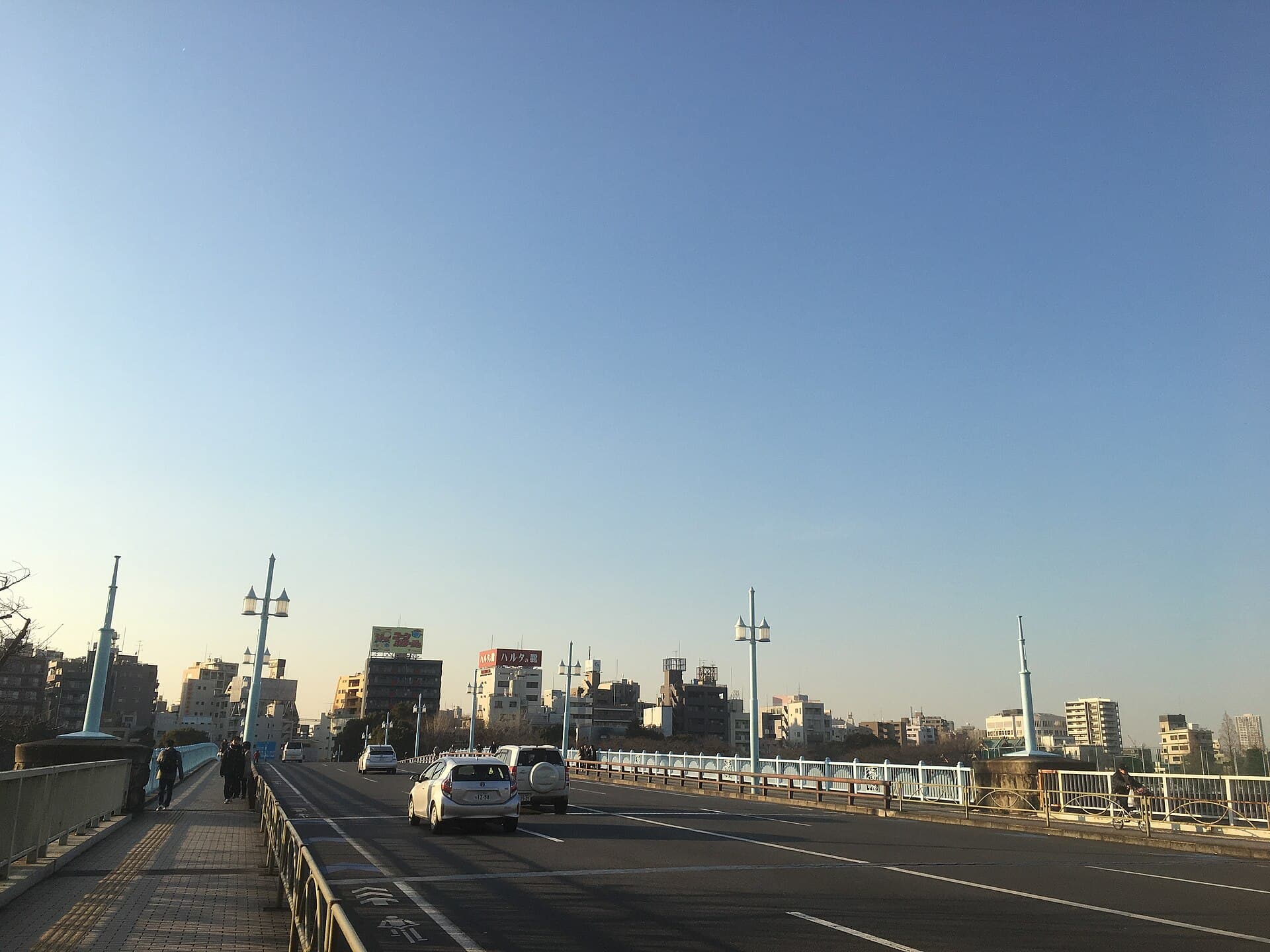 言问桥：言问桥：Wikimedia Commons 文件「Kototoibashi Feb 18 2019 04-13-33 PM.jpeg」中的桥梁实景。