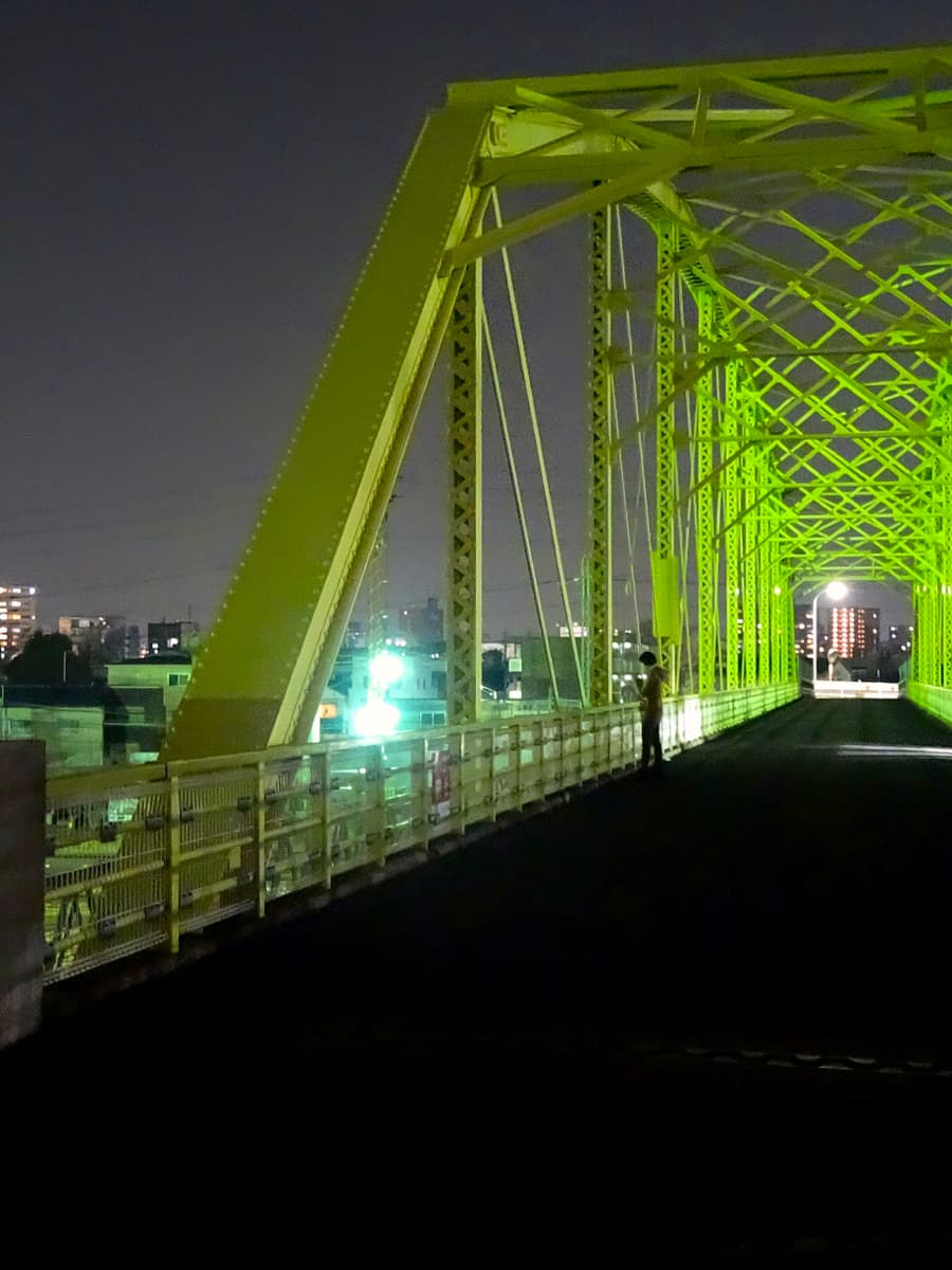 向野桥（名古屋）：名古屋向野桥：Wikimedia Commons 文件「Night Kōya Bridge - 2.jpg」中的桥梁实景。