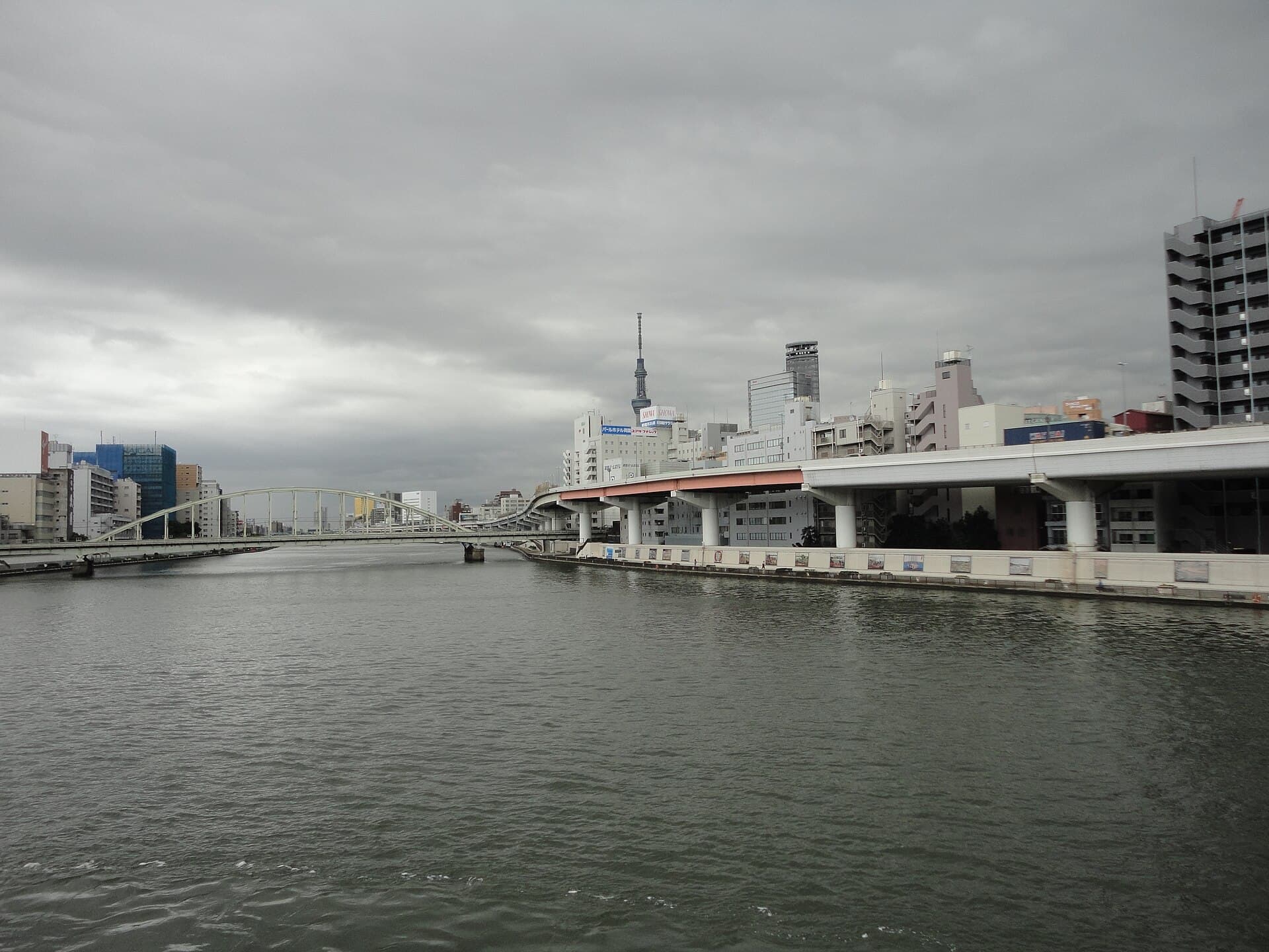 两国桥：两国桥：Wikimedia Commons 文件「両国橋 - panoramio (3).jpg」中的桥梁实景。