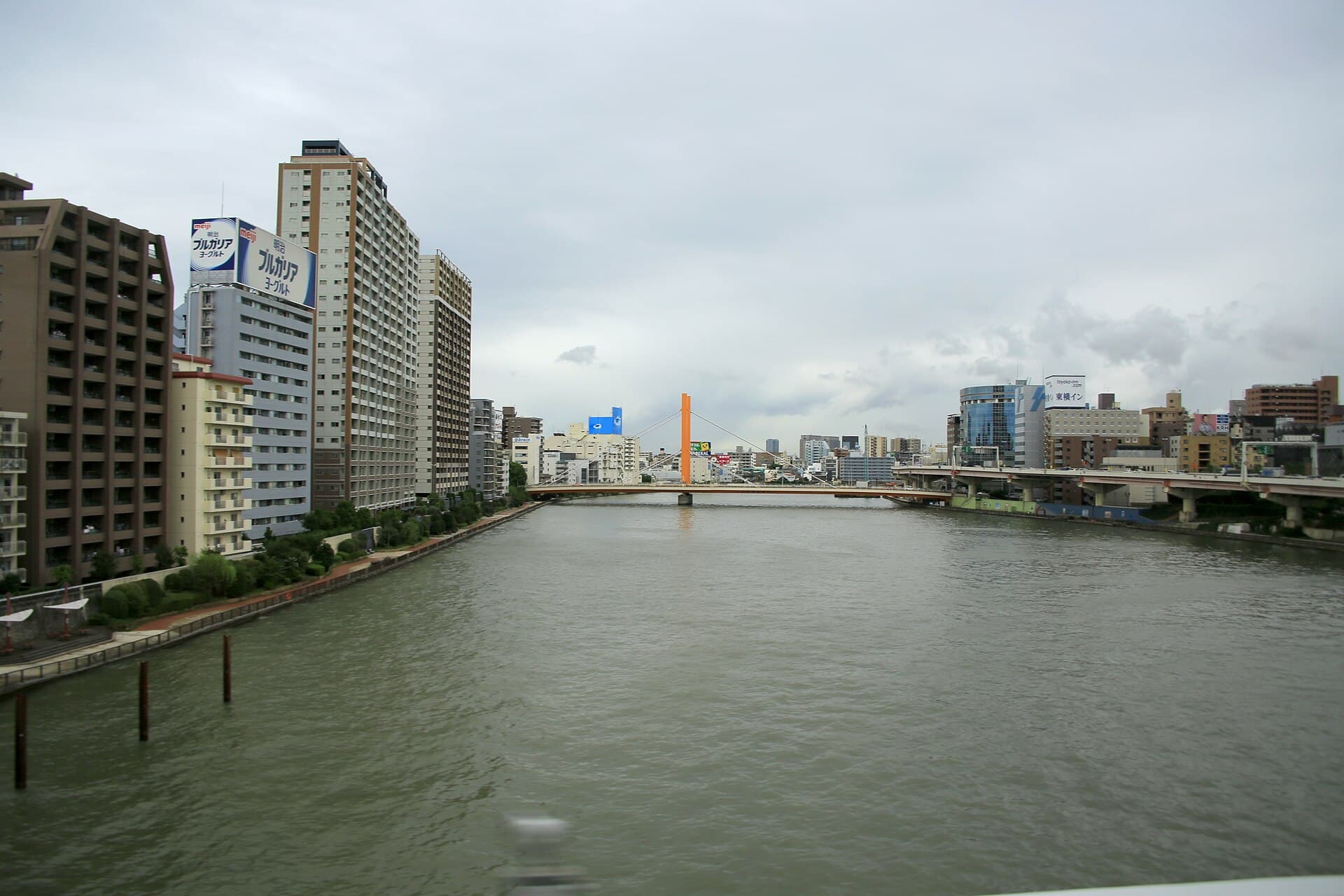 新大桥（东京）：新大桥（东京）：Wikimedia Commons 文件「20160830 OdaibaFwy 6689 (29998737345).jpg」中的桥梁实景。