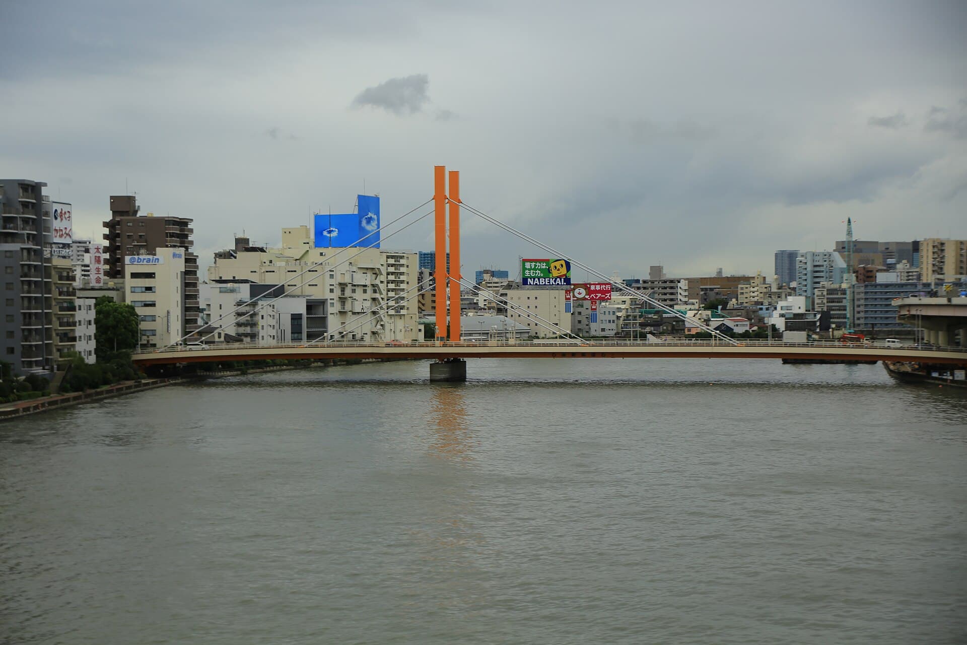 新大桥（东京）：新大桥（东京）：Wikimedia Commons 文件「20160830 OdaibaFwy 6690 (29998736935).jpg」中的桥梁实景。