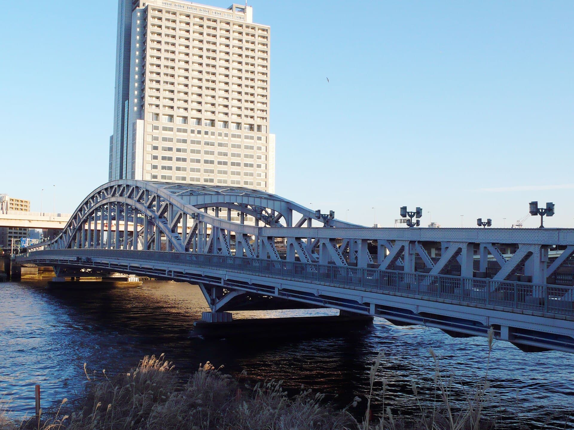 白鬚桥：白鬚桥：Wikimedia Commons 文件「Shirahige bashi.jpg」中的桥梁实景。