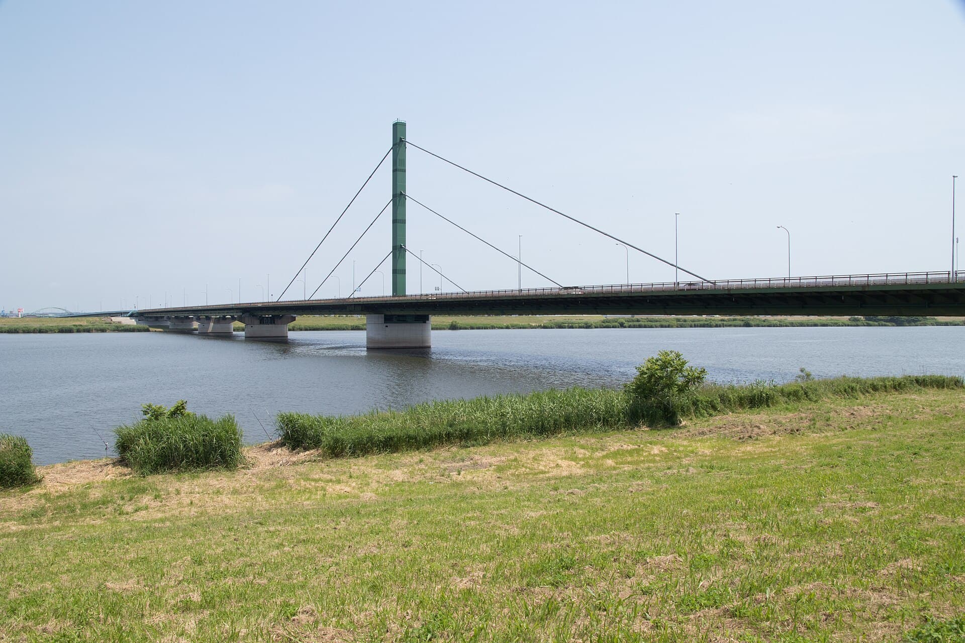水乡大桥：水乡大桥：Wikimedia Commons 文件「Suigo Bridge 01.jpg」中的桥梁实景。