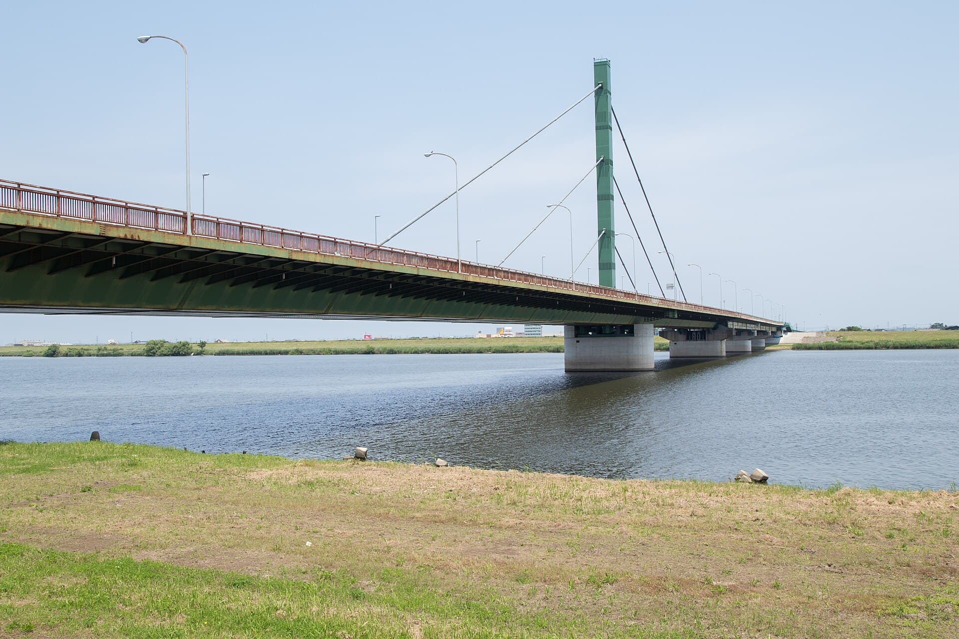 水乡大桥：水乡大桥：Wikimedia Commons 文件「Suigo Bridge 04.jpg」中的桥梁实景。