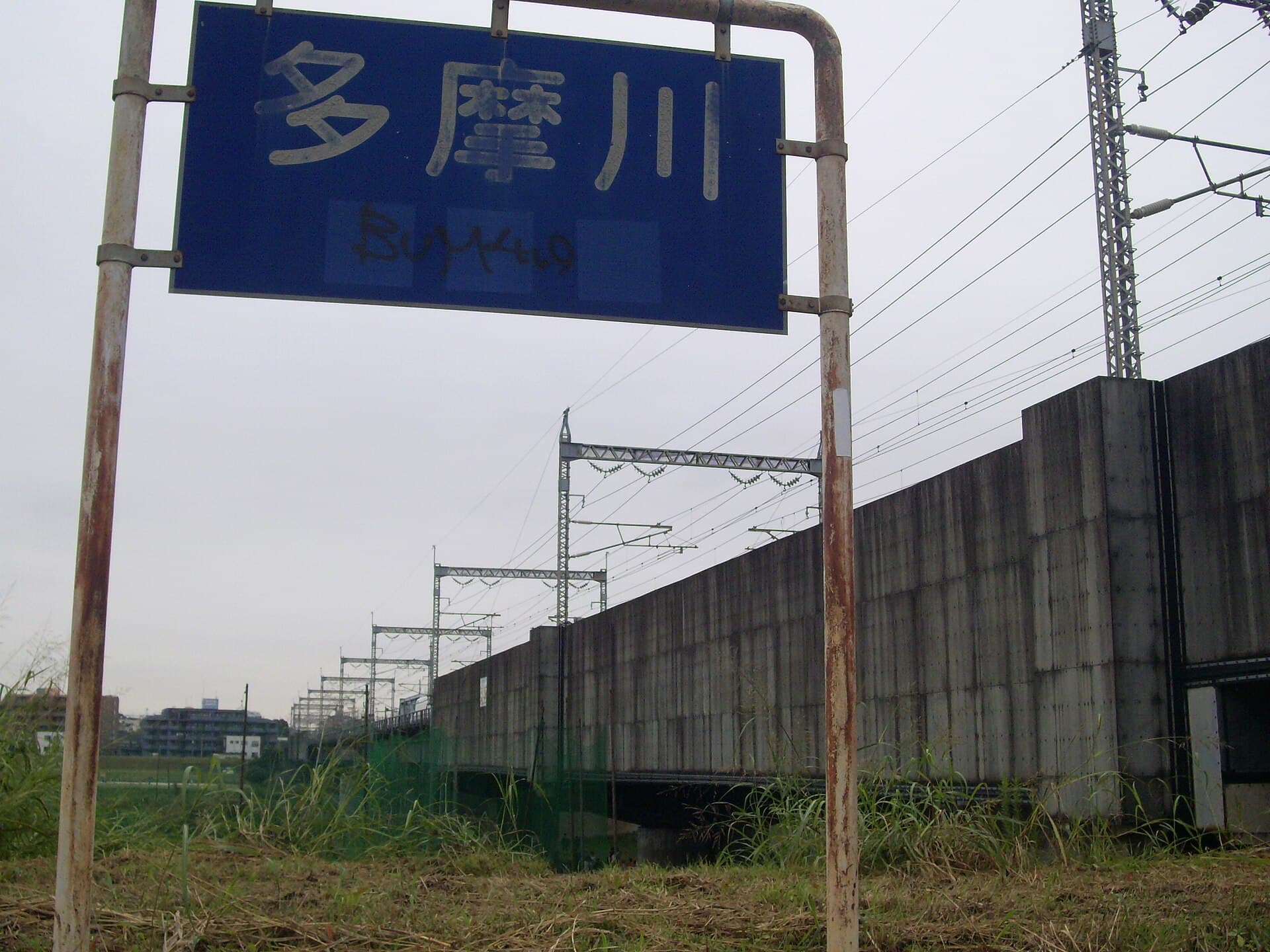 东海道新干线多摩川桥梁：东海道新干线多摩川桥梁：Wikimedia Commons 文件「Shinkansen Tamagawa bridge view from Kawasaki side 01.jpg」中的桥梁实景。