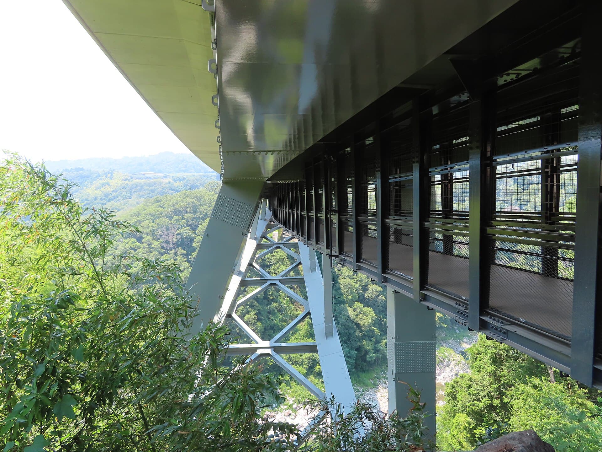 天龙峡大桥：天龙峡大桥：Wikimedia Commons 文件「Tenryukyo-ohashi Bridge 2.jpg」中的桥梁实景。